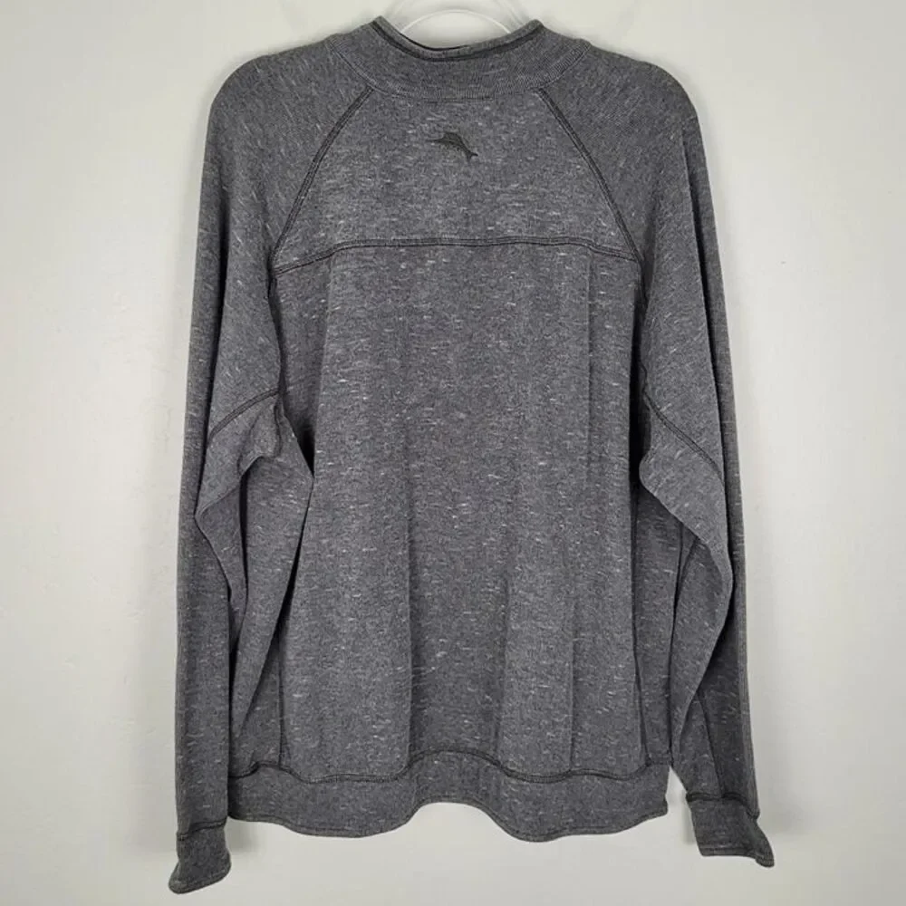 Tommy Bahama Size XXL Reversible Flipshot Half Zip Pullover Sweater Gray